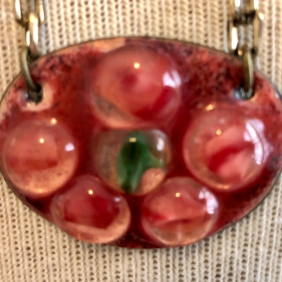 Vintage Enamel Brutalist Modernist Bib Necklace - Picture 9 of 9